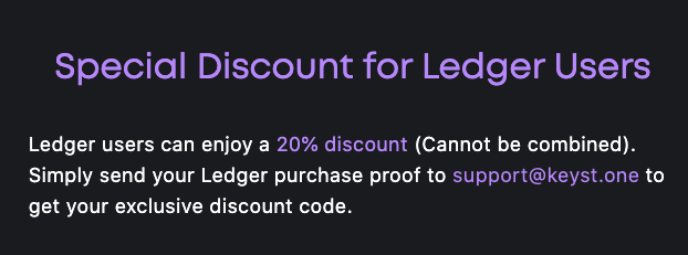 discount keystone for ledger users
